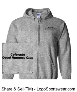 CQR Gildan Heavy Blend Zippered Hooded Sweatshirt Printed - Sport Grey Design Zoom